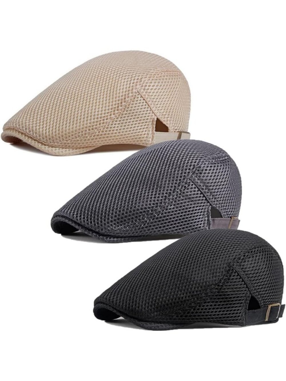 Men's Summer Breathable Mesh Newsboy Flat Ivy Cap | Lightweight Gatsby Cabbie